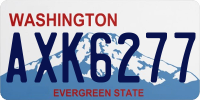 WA license plate AXK6277