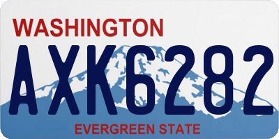 WA license plate AXK6282