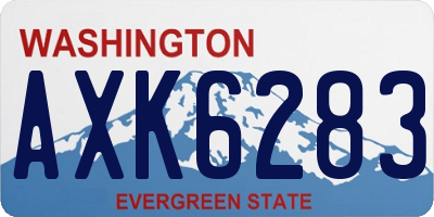 WA license plate AXK6283