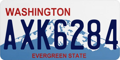 WA license plate AXK6284