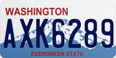 WA license plate AXK6289