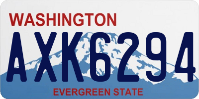 WA license plate AXK6294