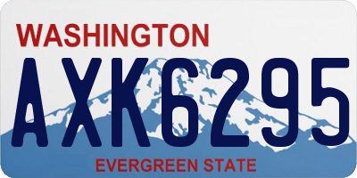 WA license plate AXK6295