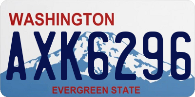 WA license plate AXK6296