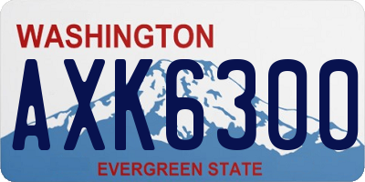 WA license plate AXK6300