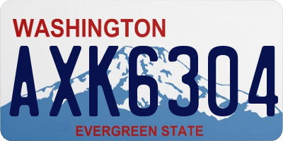 WA license plate AXK6304