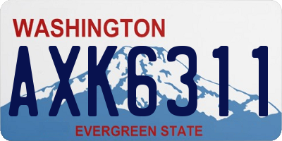 WA license plate AXK6311