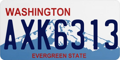 WA license plate AXK6313