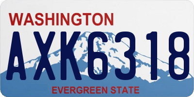 WA license plate AXK6318