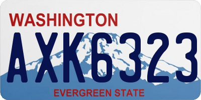WA license plate AXK6323