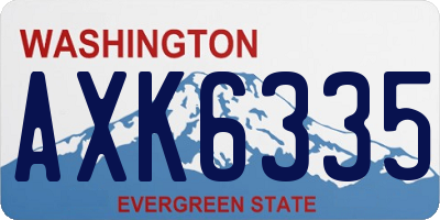 WA license plate AXK6335