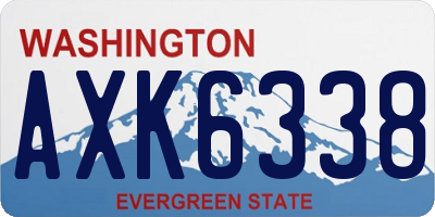 WA license plate AXK6338