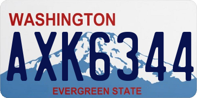 WA license plate AXK6344
