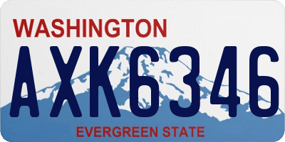 WA license plate AXK6346