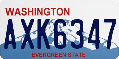 WA license plate AXK6347