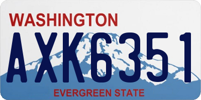 WA license plate AXK6351