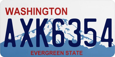 WA license plate AXK6354