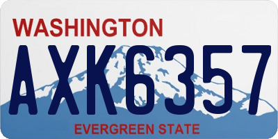 WA license plate AXK6357