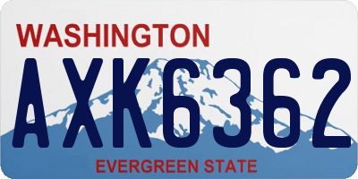 WA license plate AXK6362