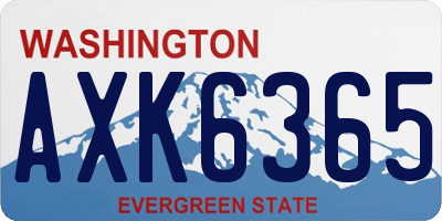 WA license plate AXK6365