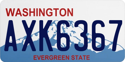 WA license plate AXK6367
