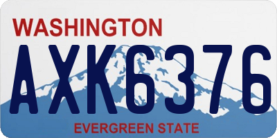 WA license plate AXK6376