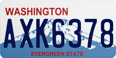 WA license plate AXK6378