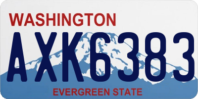 WA license plate AXK6383