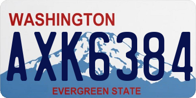 WA license plate AXK6384