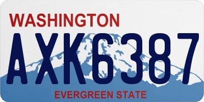 WA license plate AXK6387