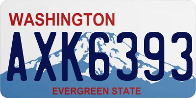 WA license plate AXK6393