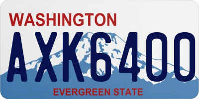 WA license plate AXK6400