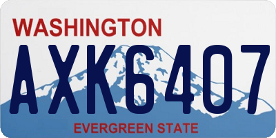 WA license plate AXK6407