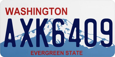 WA license plate AXK6409