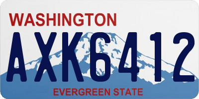 WA license plate AXK6412