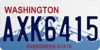 WA license plate AXK6415