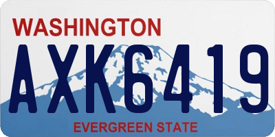 WA license plate AXK6419