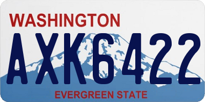 WA license plate AXK6422