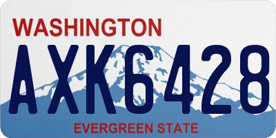 WA license plate AXK6428
