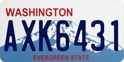 WA license plate AXK6431