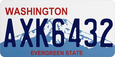 WA license plate AXK6432
