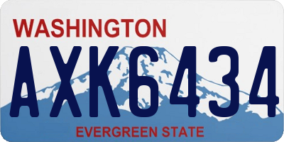 WA license plate AXK6434
