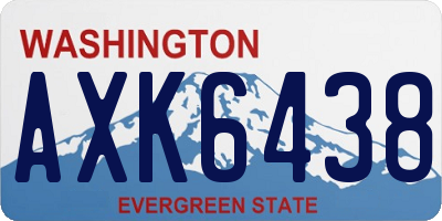 WA license plate AXK6438