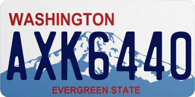 WA license plate AXK6440