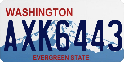 WA license plate AXK6443