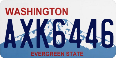 WA license plate AXK6446