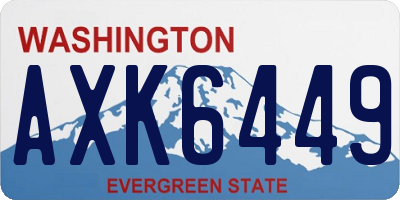 WA license plate AXK6449
