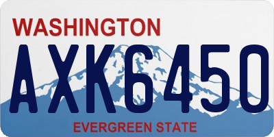 WA license plate AXK6450