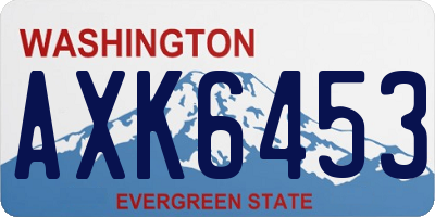 WA license plate AXK6453
