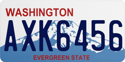 WA license plate AXK6456